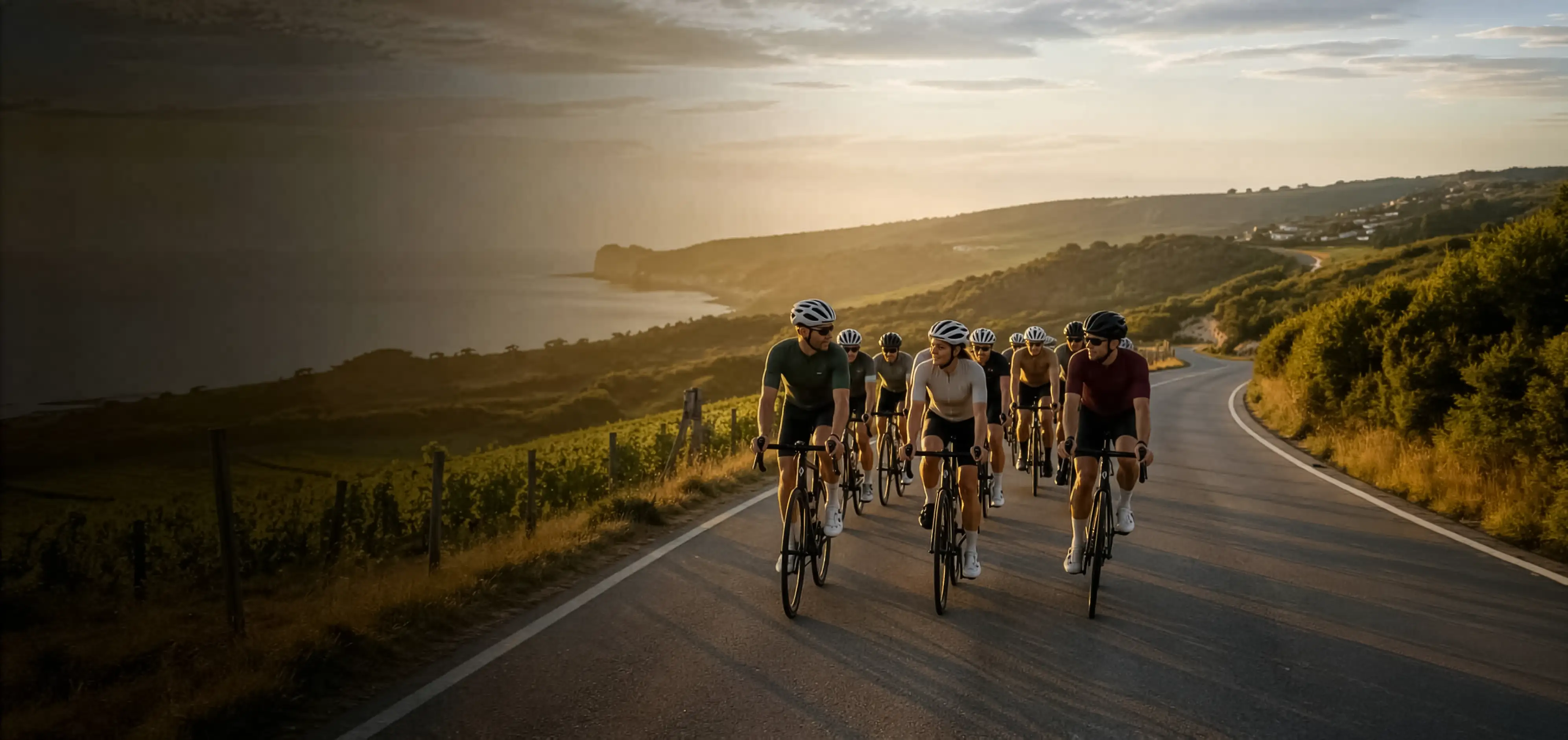 Cyclists on a Portuguese road